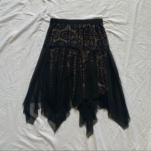 Swirl Pattern Mesh Skirt